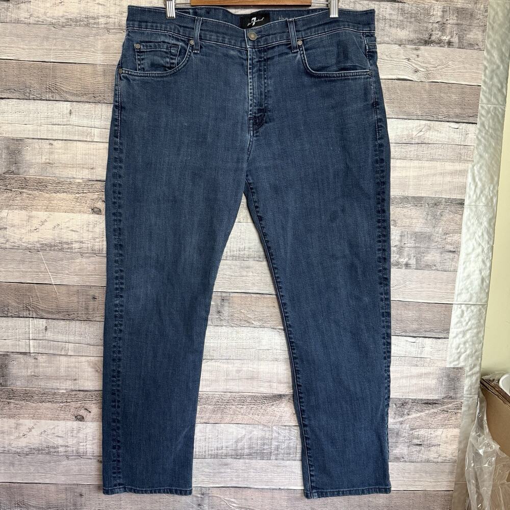 7 For All Mankind Jeans Mens Sz 38x28 The Straight Luxe Performance Denim